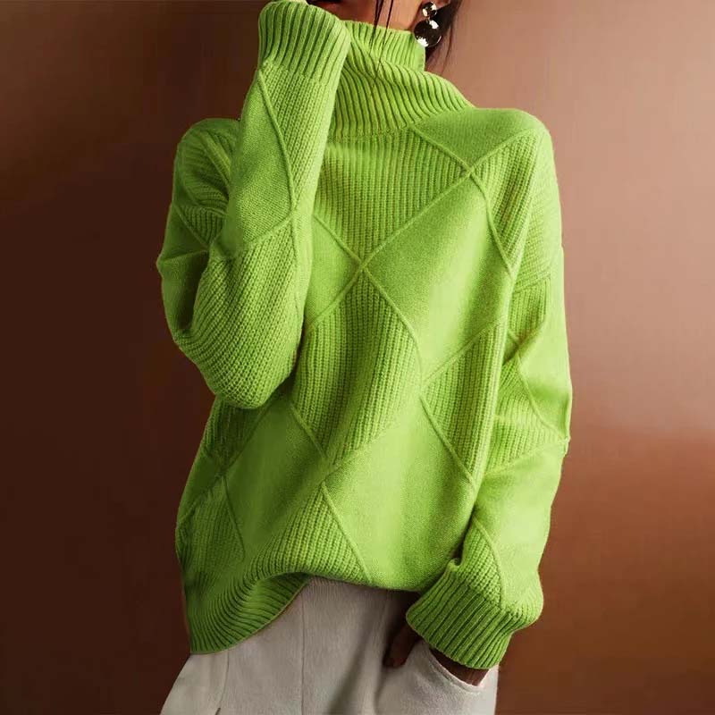 Lydia™ | Textured Turtleneck Knit Sweater