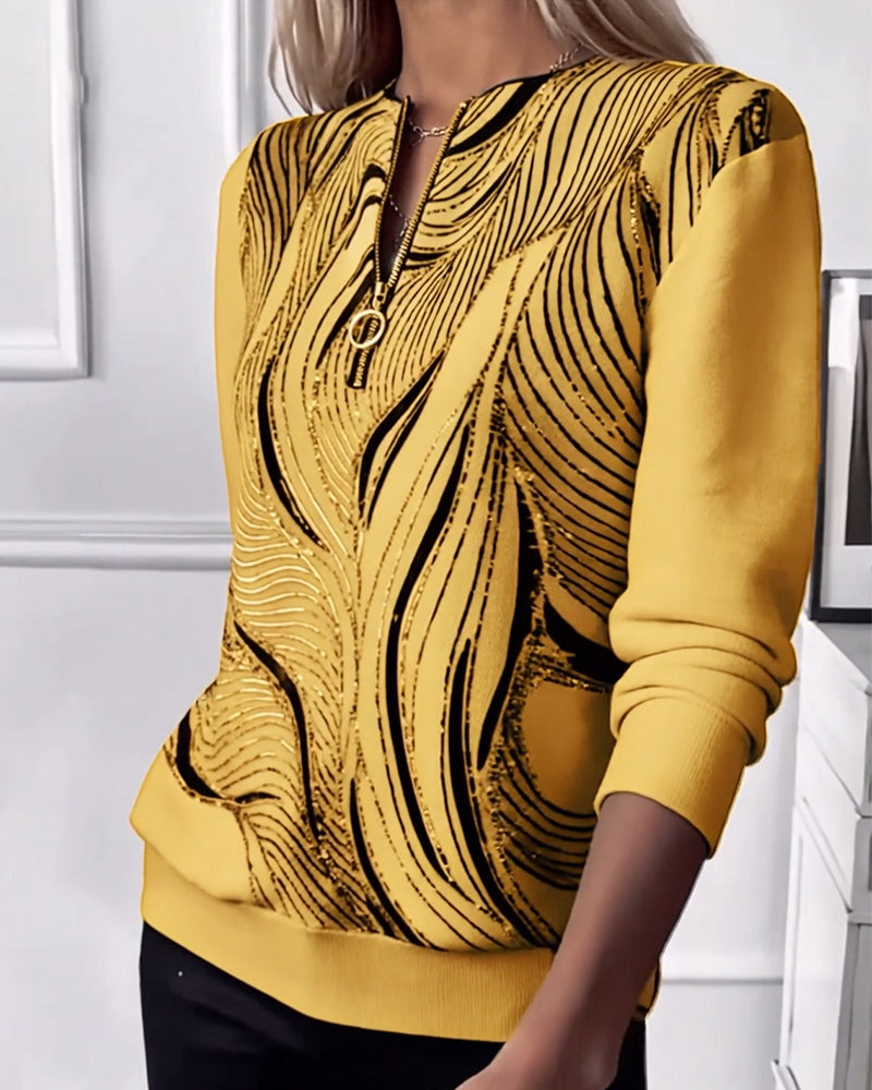 Lydia | Casual Printed Zip Sweatshirt