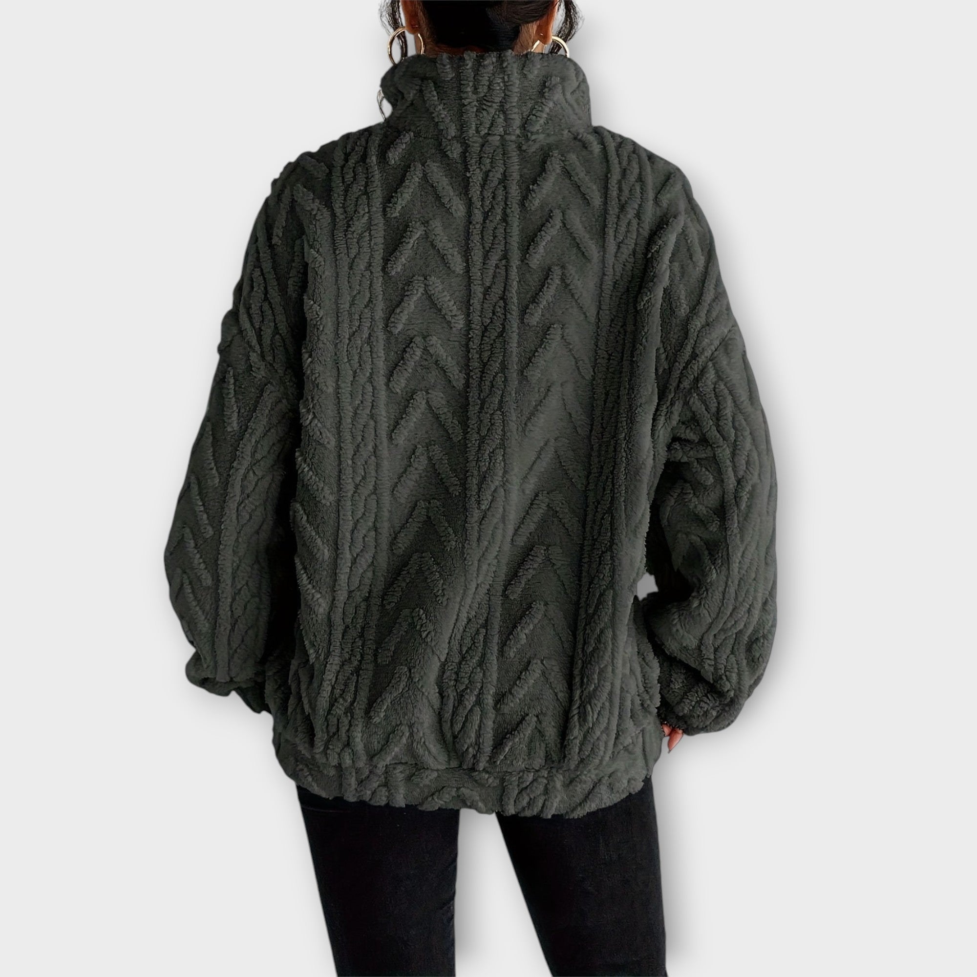 Lydia™| Braided Zip-Up Pullover