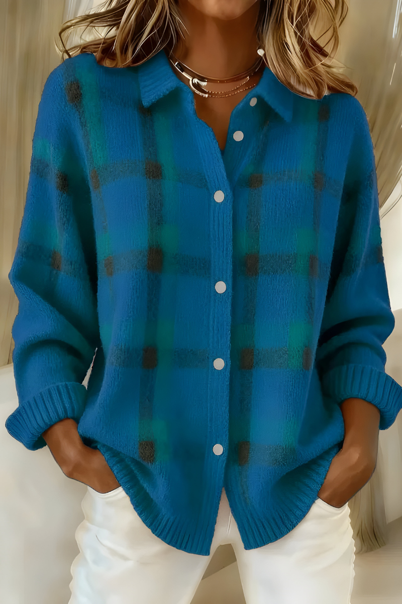 Tesa™ | Soft Plaid Knit Cardigan