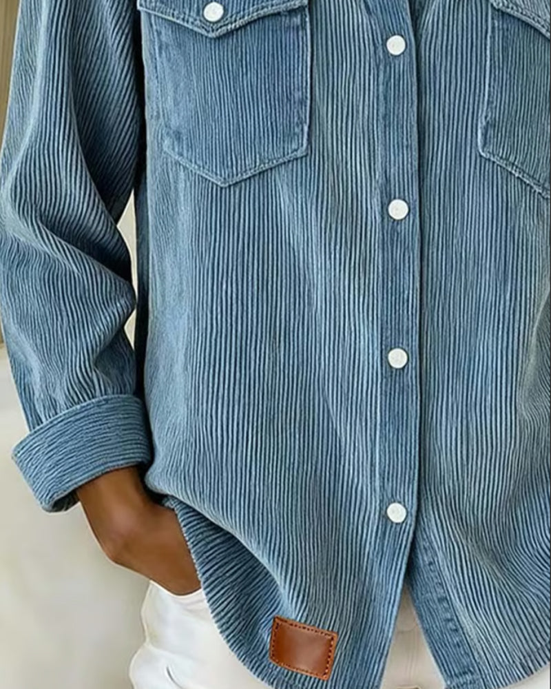 Lydia | Long-Sleeve Shirt with Lapel and Button Placket