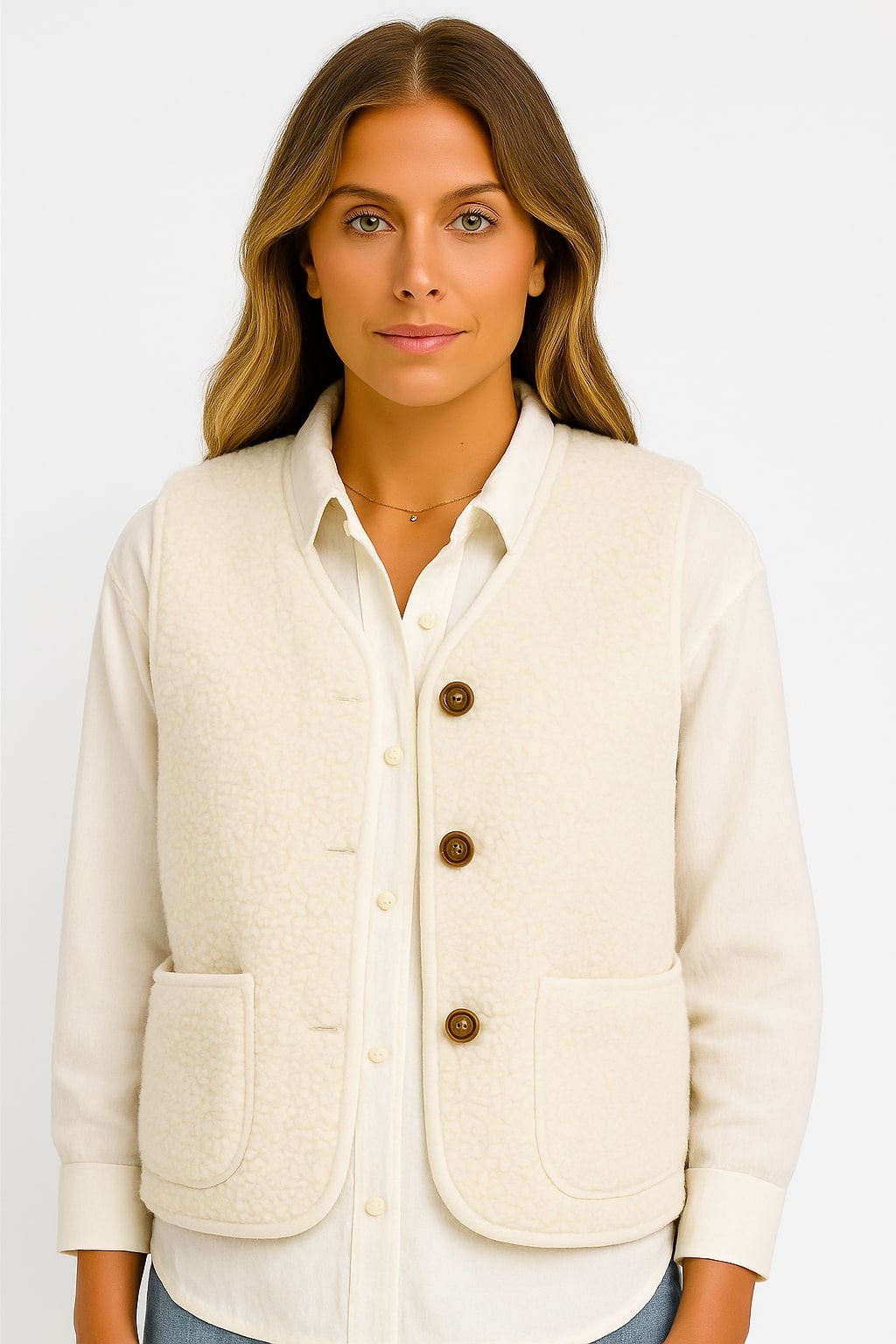 ELLA | Soft Wool Warm Vest with Buttons