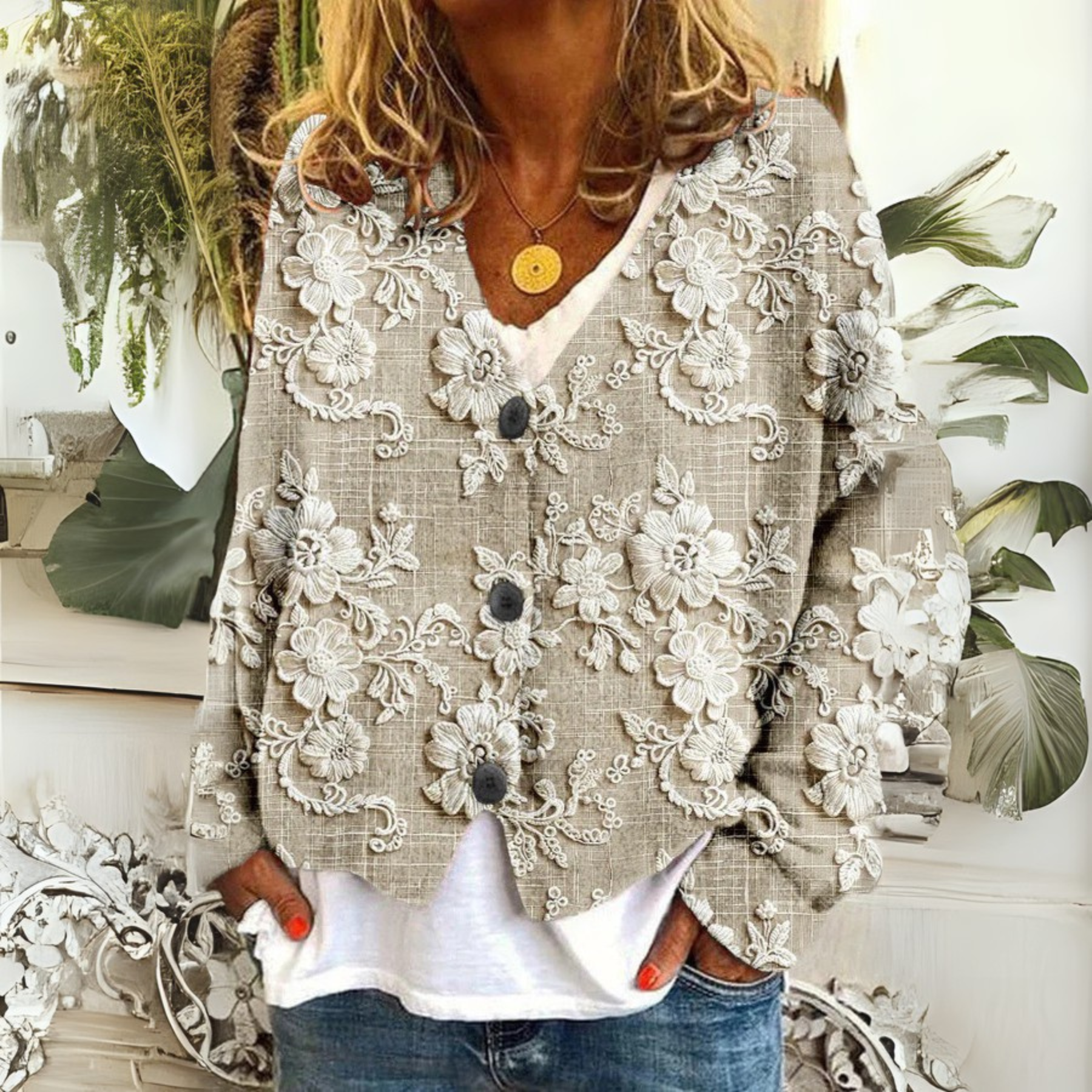 Classic Floral Cardigan