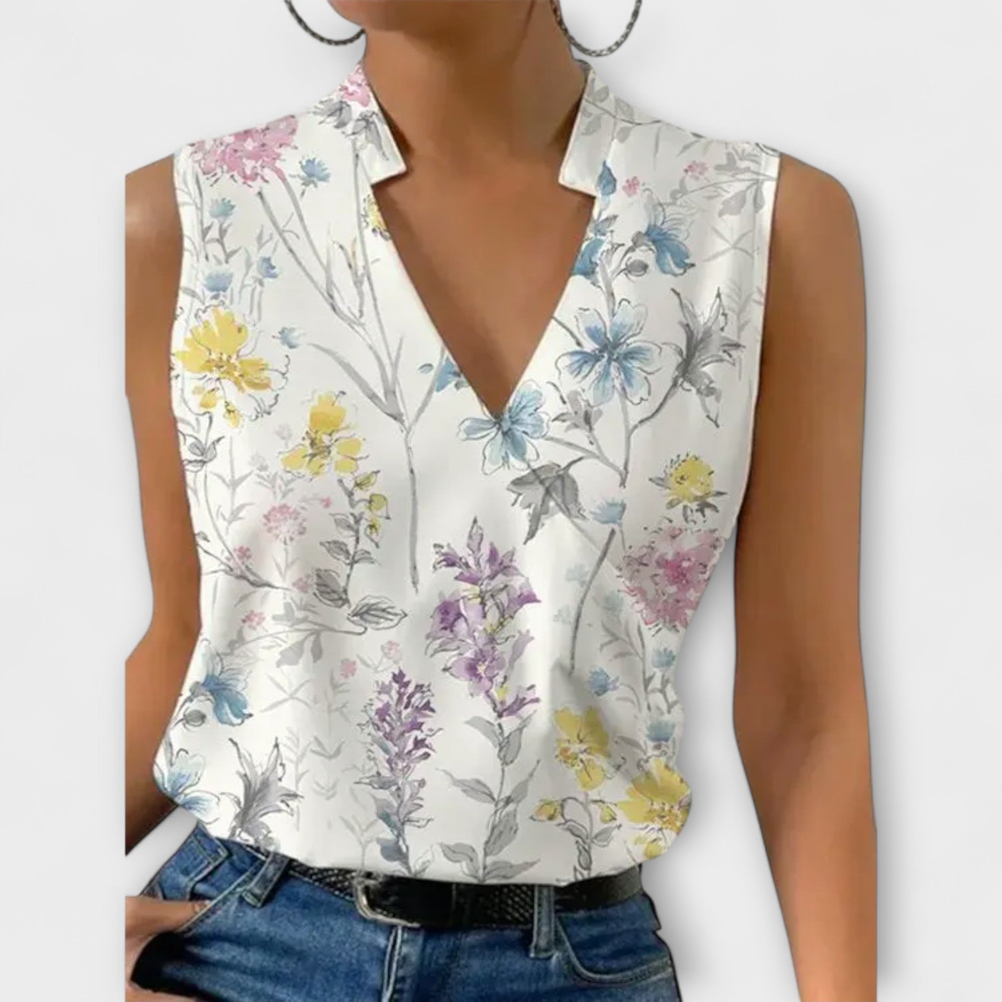 Loretta | Elegant V-Neck Blouse