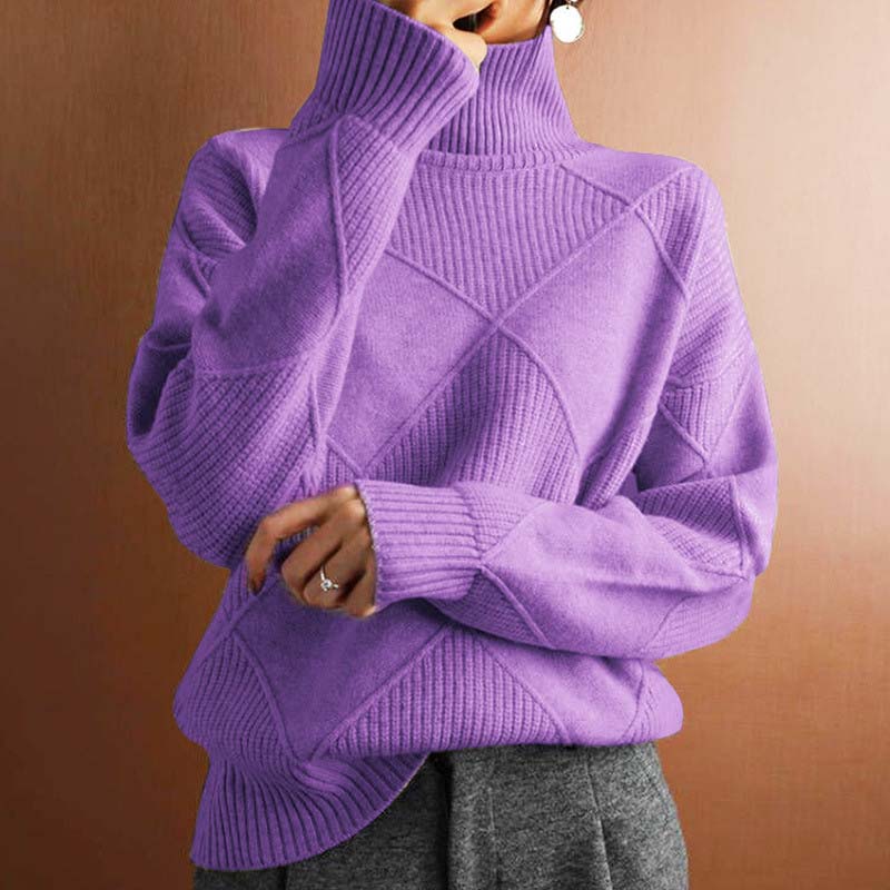 Lydia™ | Textured Turtleneck Knit Sweater