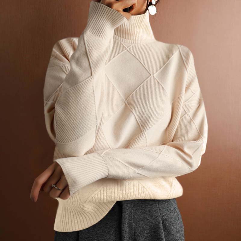 Lydia™ | Textured Turtleneck Knit Sweater