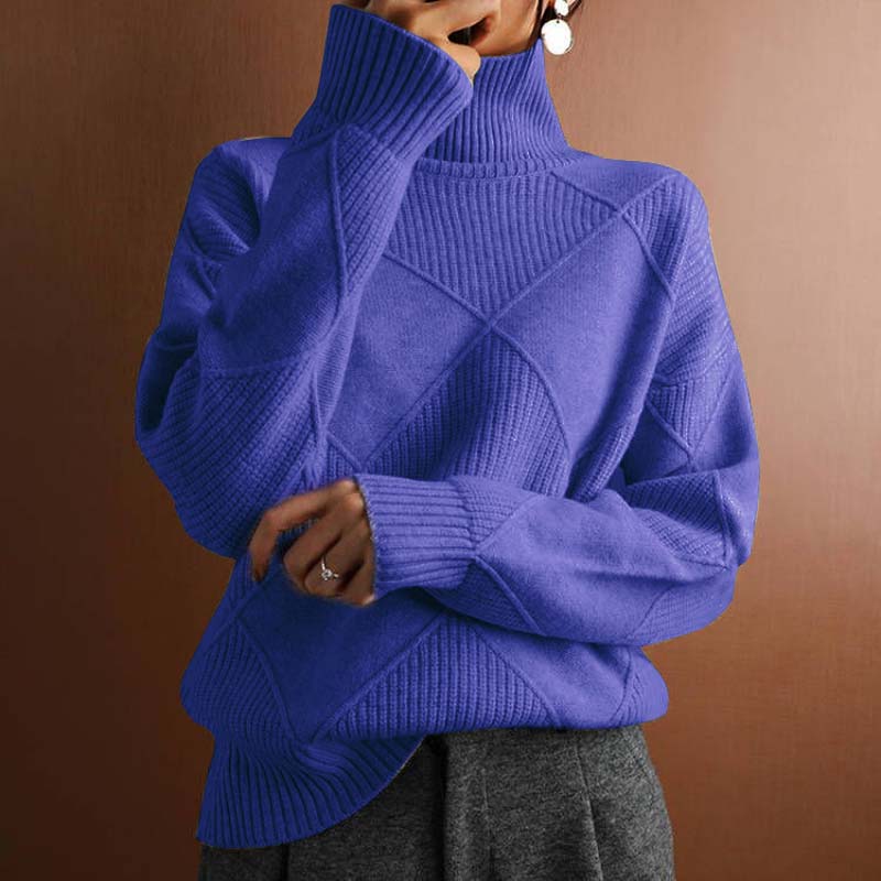 Lydia™ | Textured Turtleneck Knit Sweater