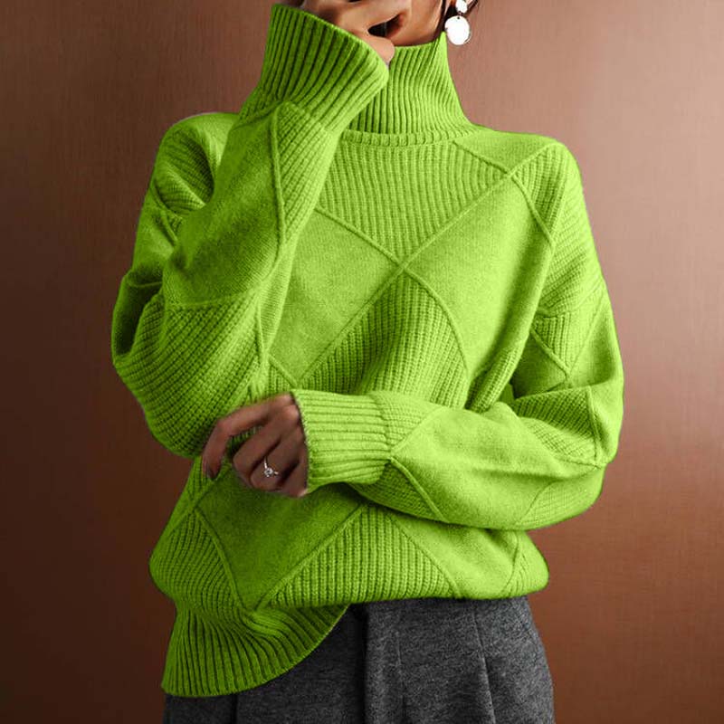 Lydia™ | Textured Turtleneck Knit Sweater