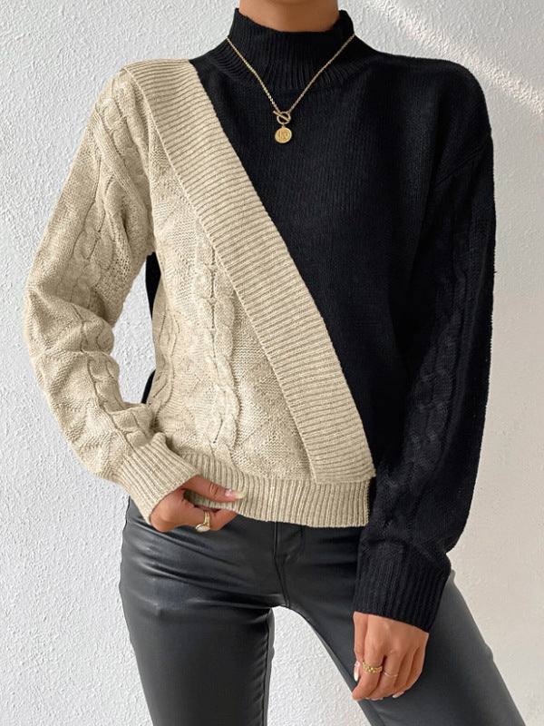 Lydia™ | Contrast Cable Knit Sweater