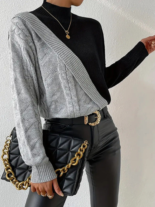 Lydia™ | Contrast Cable Knit Sweater