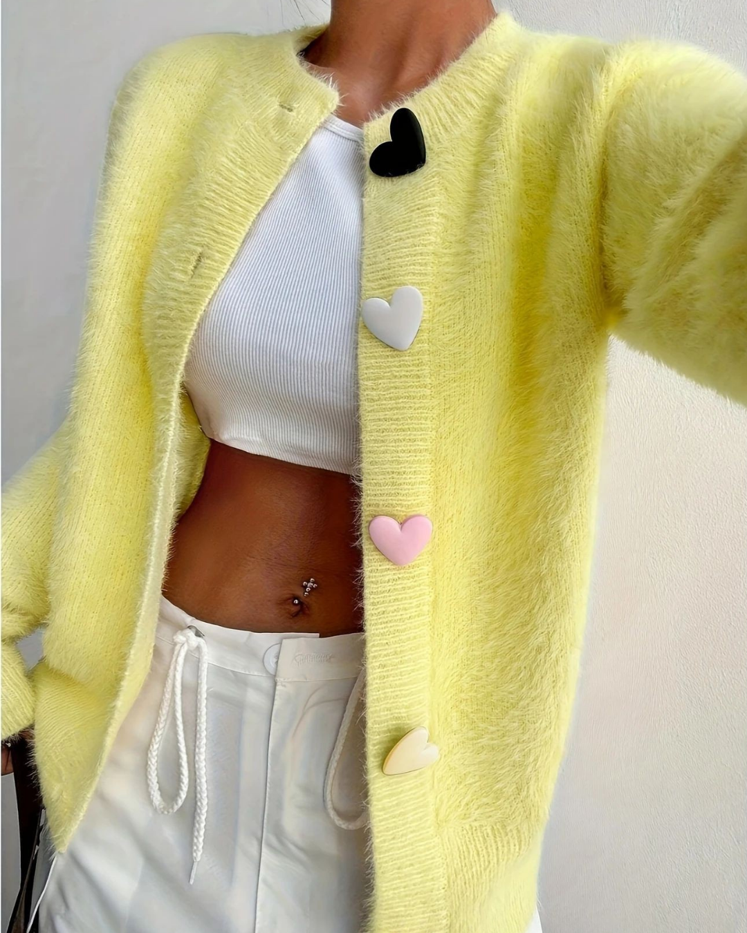 Lydia™ Heart Button Cardigan