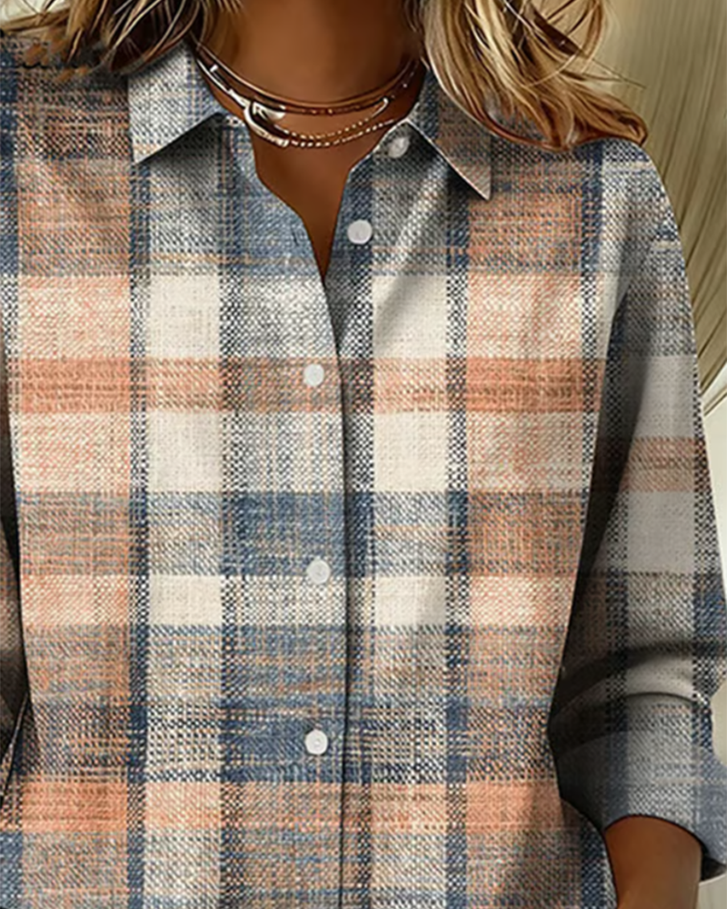 Lydia | Vintage-style shirt with check pattern