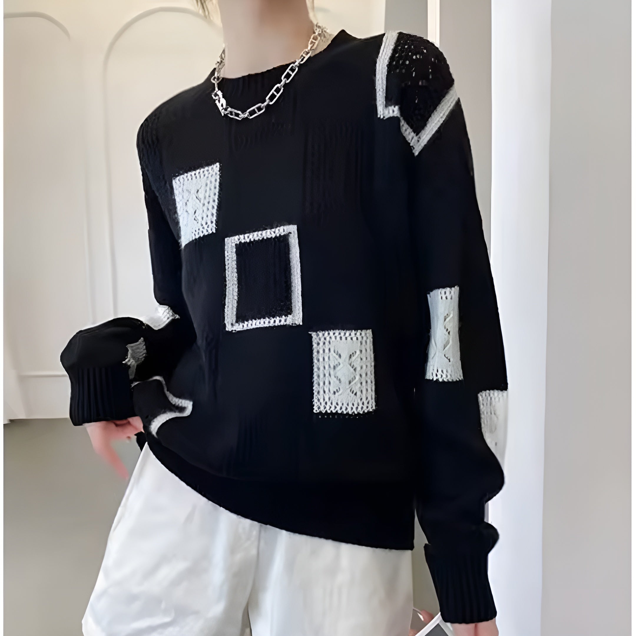 Lydia™ | Women's Geometric Knitted Sweater