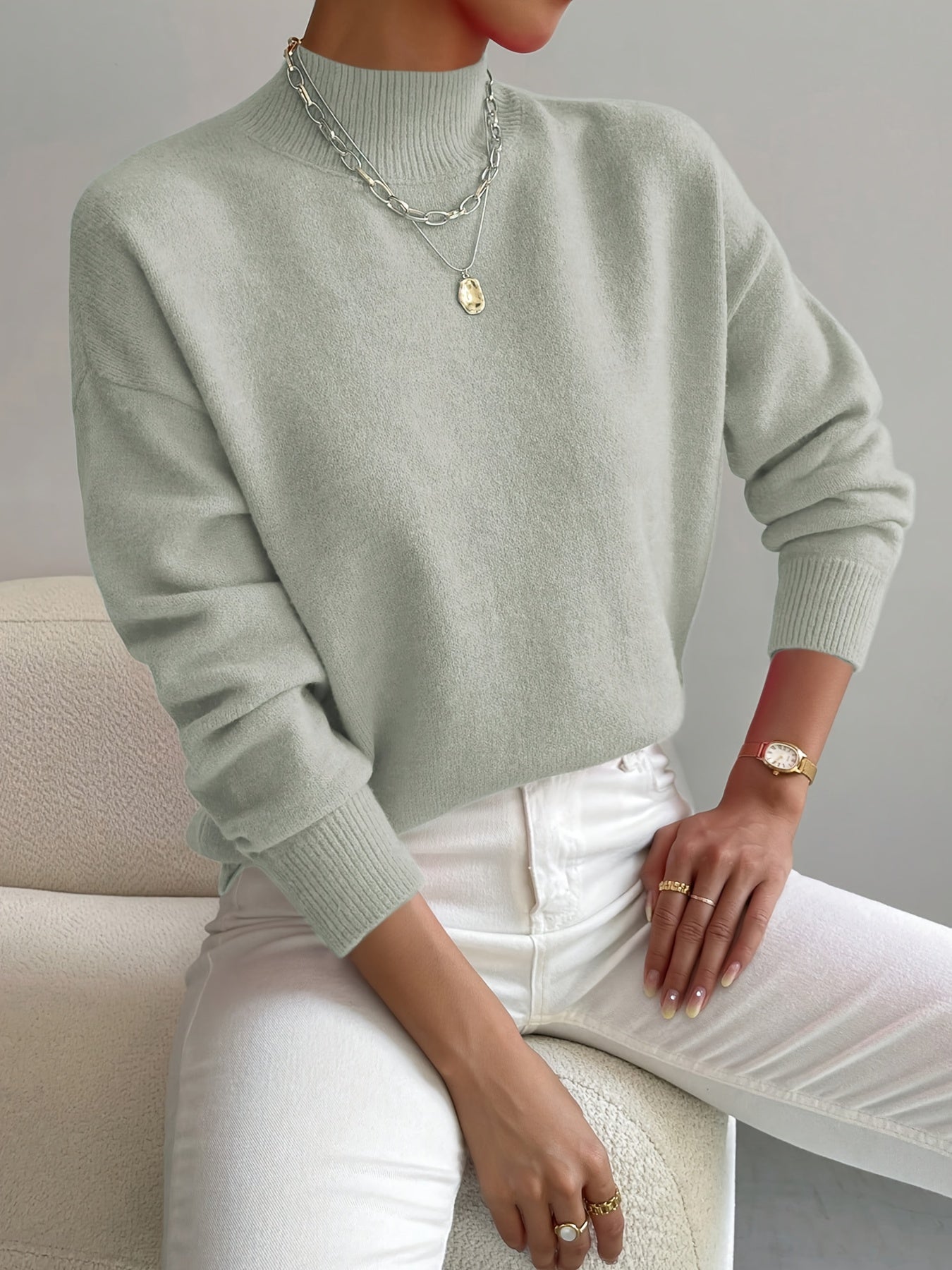 Arden | Soft Knit High-Collar Sweater