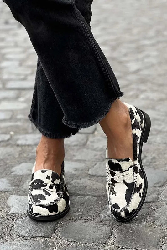 Emory | Cow-patern Loafers