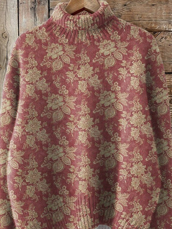 Viyra | Stylish Sweater with Vintage Prints and Charming Floral Pattern