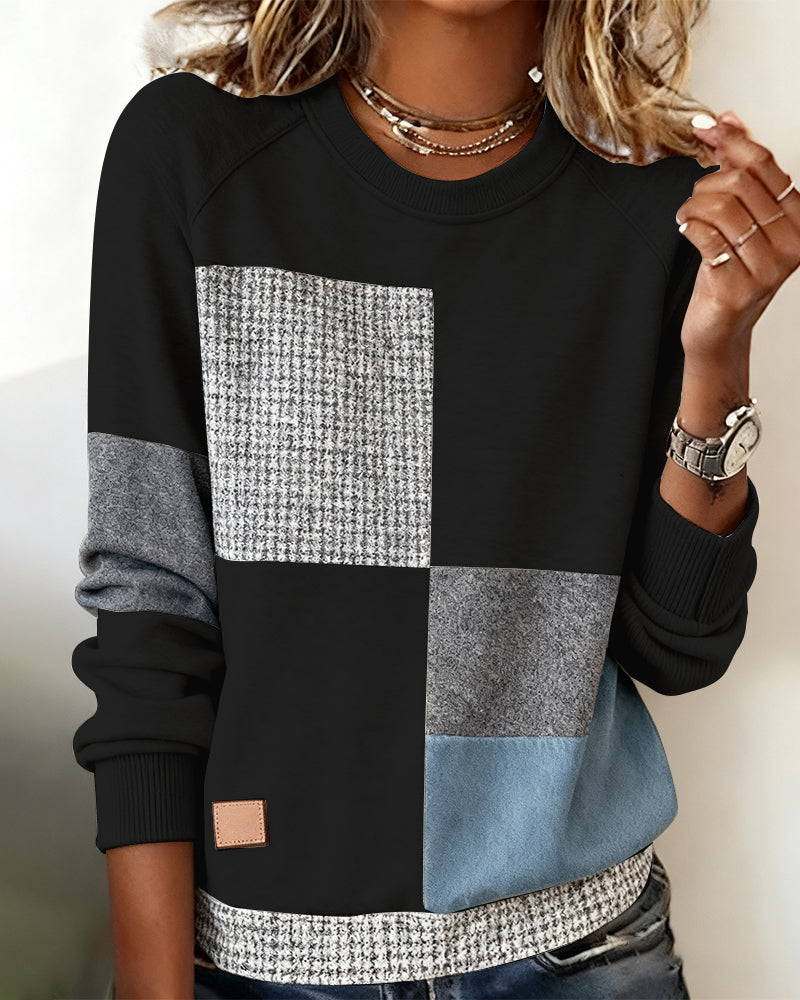 Lydia | Casual Contrast Color Crew Neck Sweatshirt