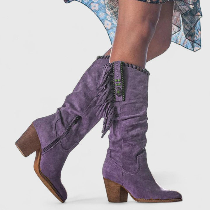 Quinn | Orthopedic Suede Block Heeled Boots
