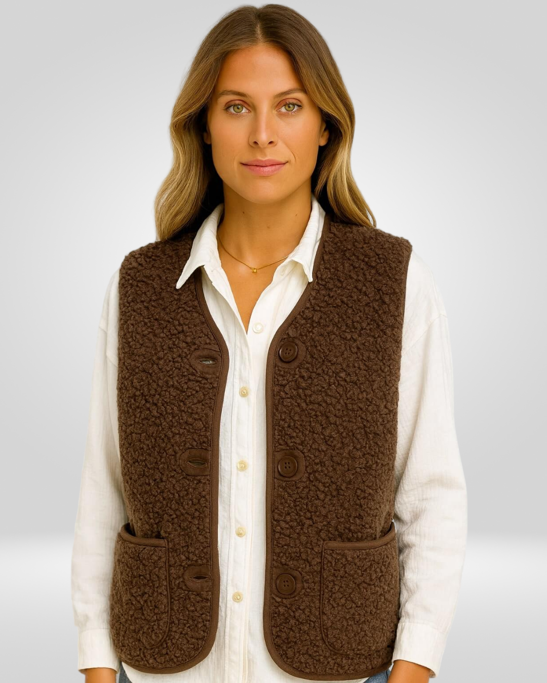 ELLA | Soft Wool Warm Vest with Buttons