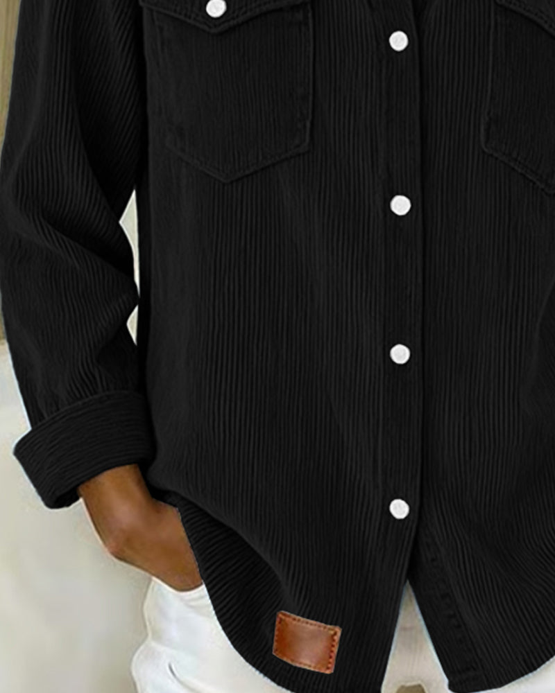 Lydia | Long-Sleeve Shirt with Lapel and Button Placket