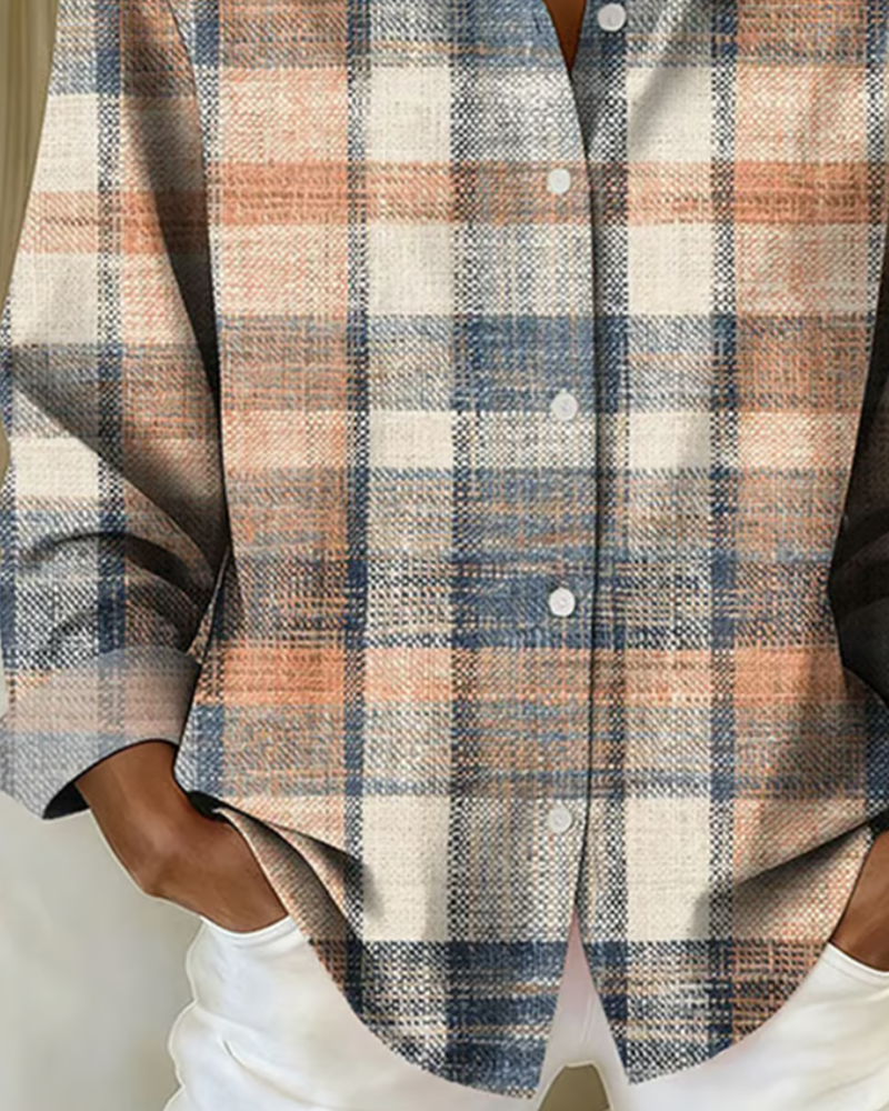 Lydia | Vintage-style shirt with check pattern