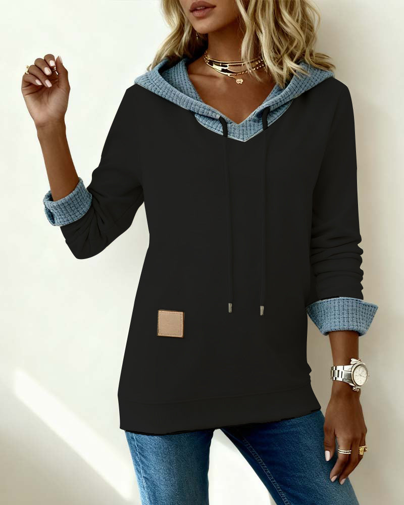 Lydia | Casual Hoodie Sweatshirt with Waffle Inserts