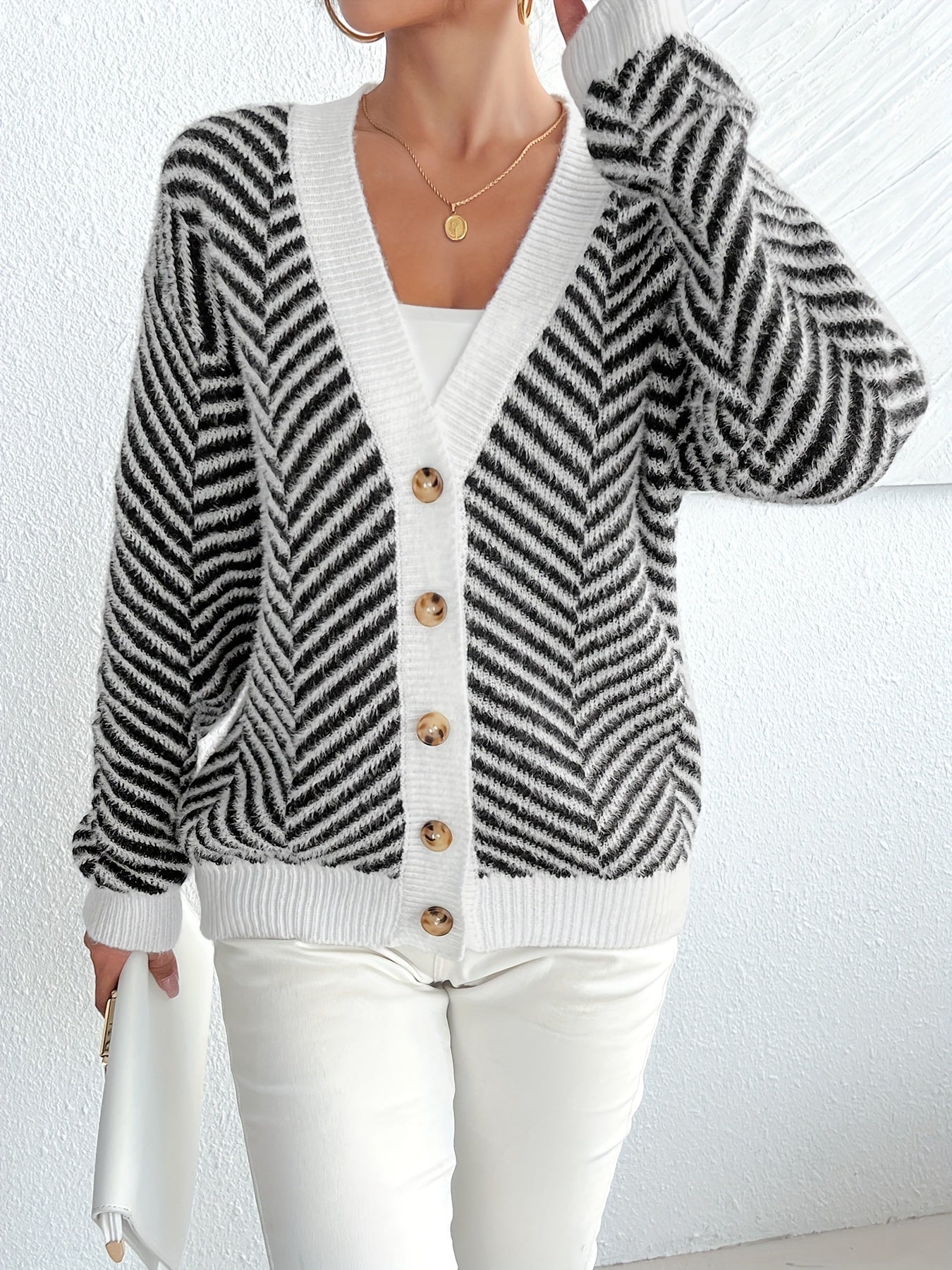 Lydia™ | Monochrome Chic Cardigan