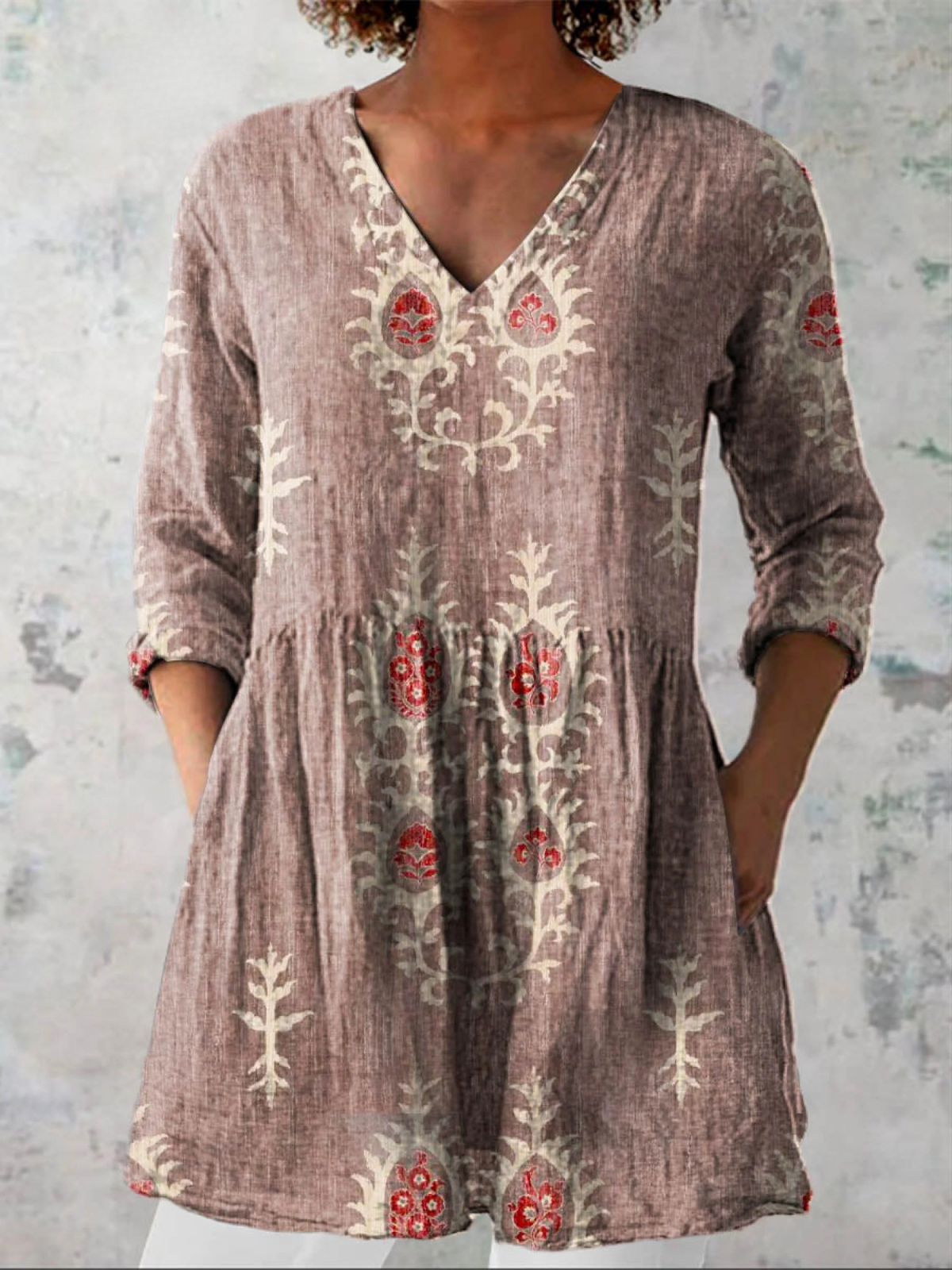 Maeve | Long V-Neck Shirt