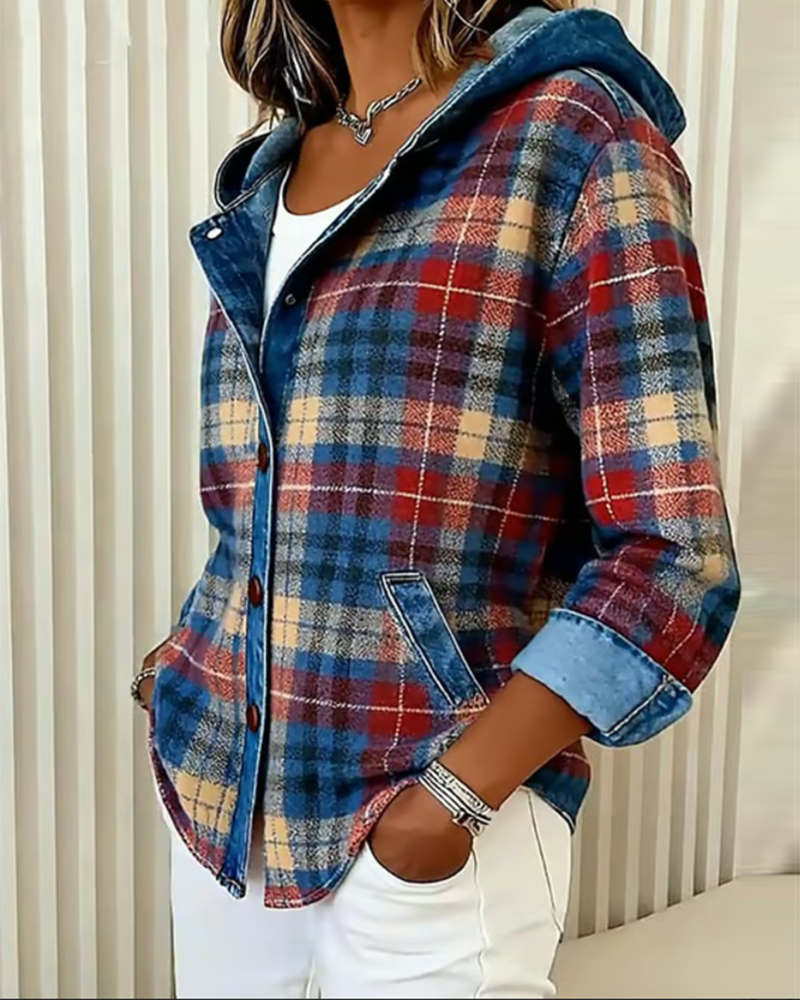 Lydia | Fashionable Checked Jacket with Hood