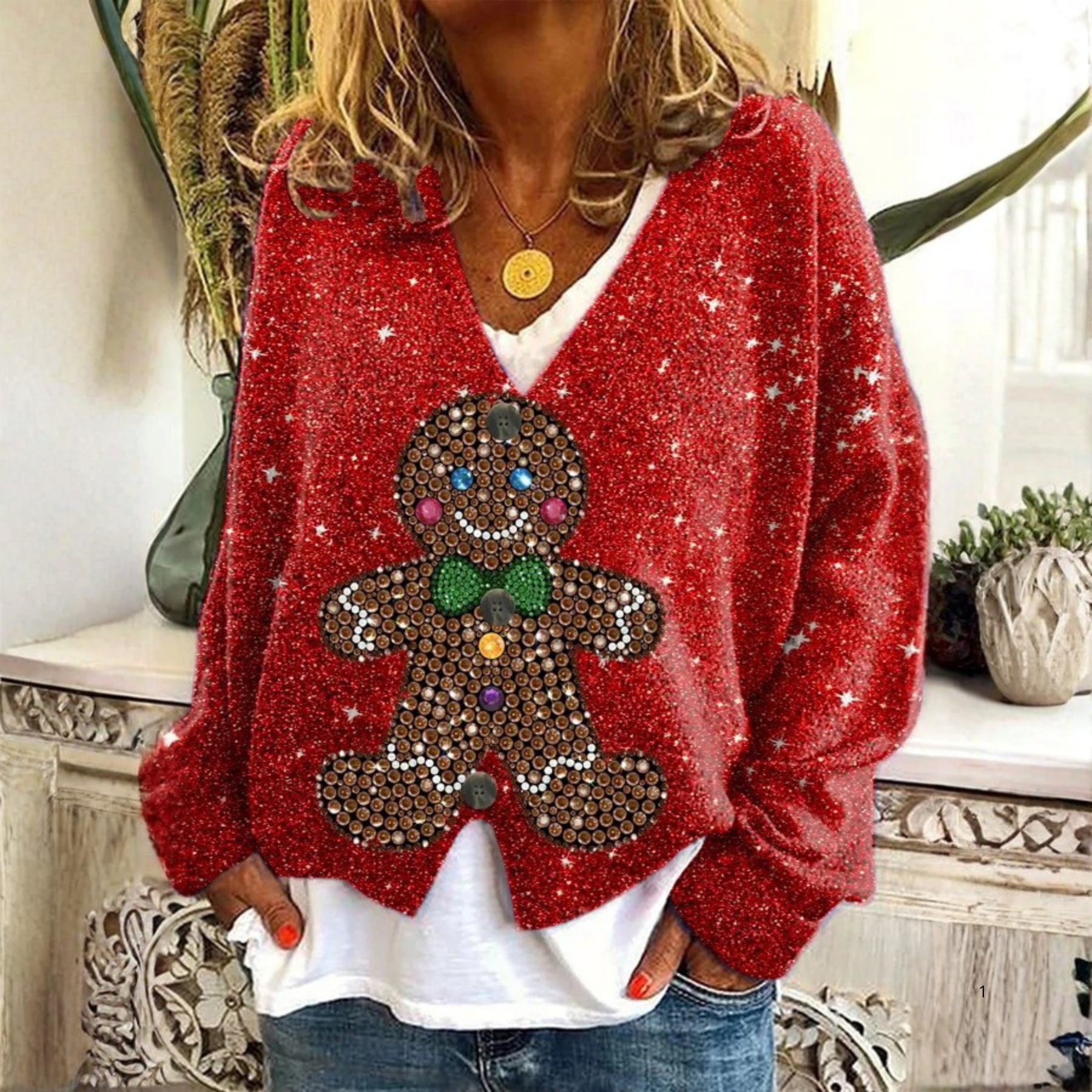 Gingerbread Sparkle Cardigan