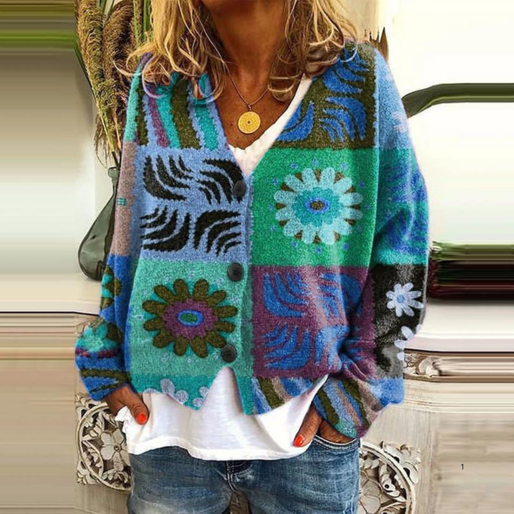 Boho Floral Patchwork Cardigan
