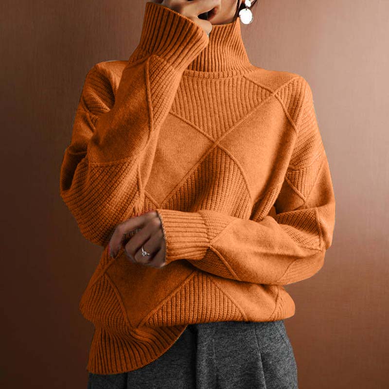 Lydia™ | Textured Turtleneck Knit Sweater