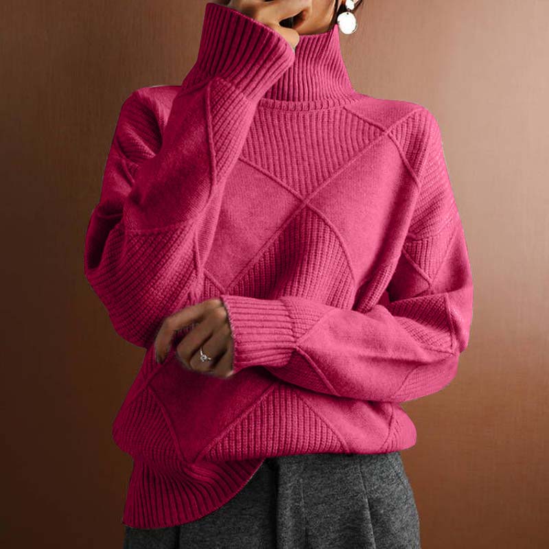 Lydia™ | Textured Turtleneck Knit Sweater