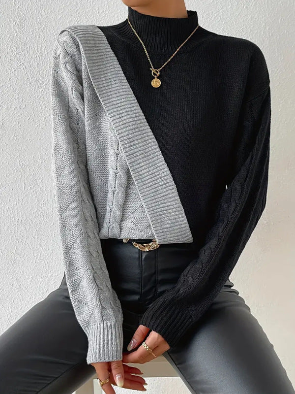 Lydia™ | Contrast Cable Knit Sweater