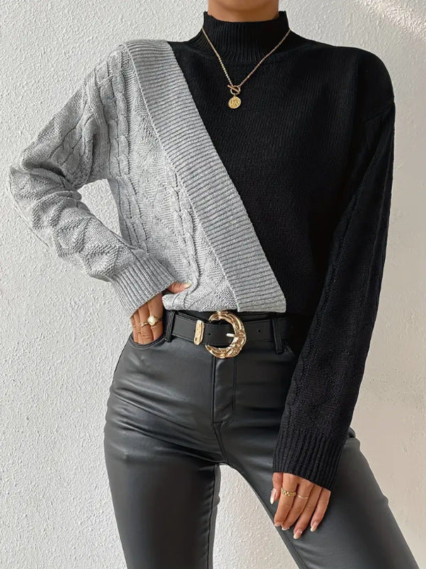 Lydia™ | Contrast Cable Knit Sweater