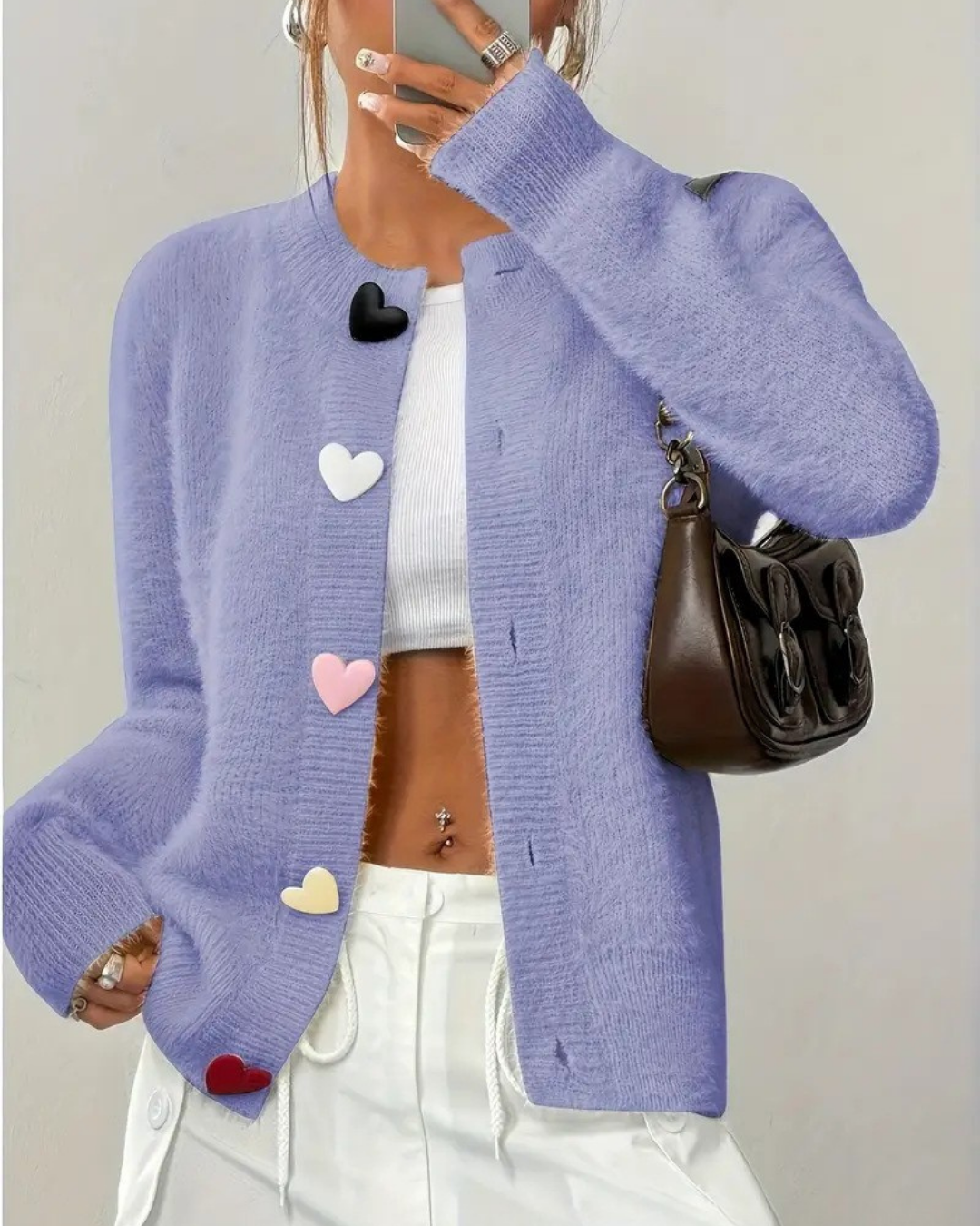 Lydia™ Heart Button Cardigan