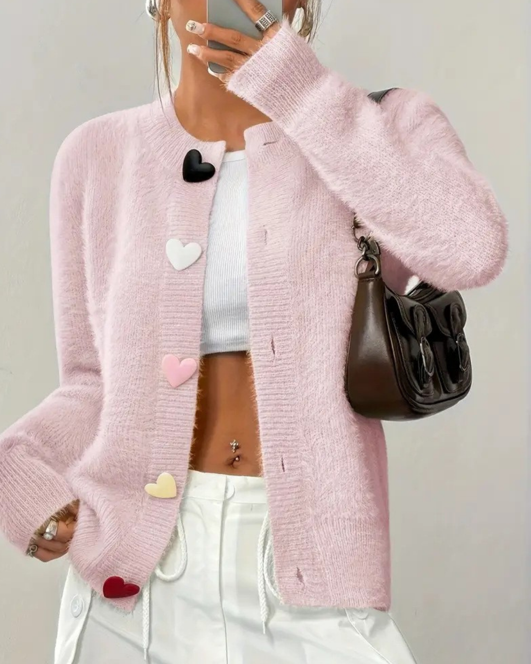 Lydia™ Heart Button Cardigan