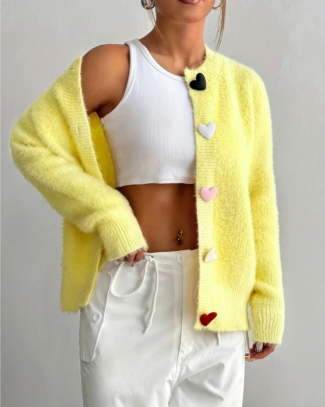 Lydia™ Heart Button Cardigan