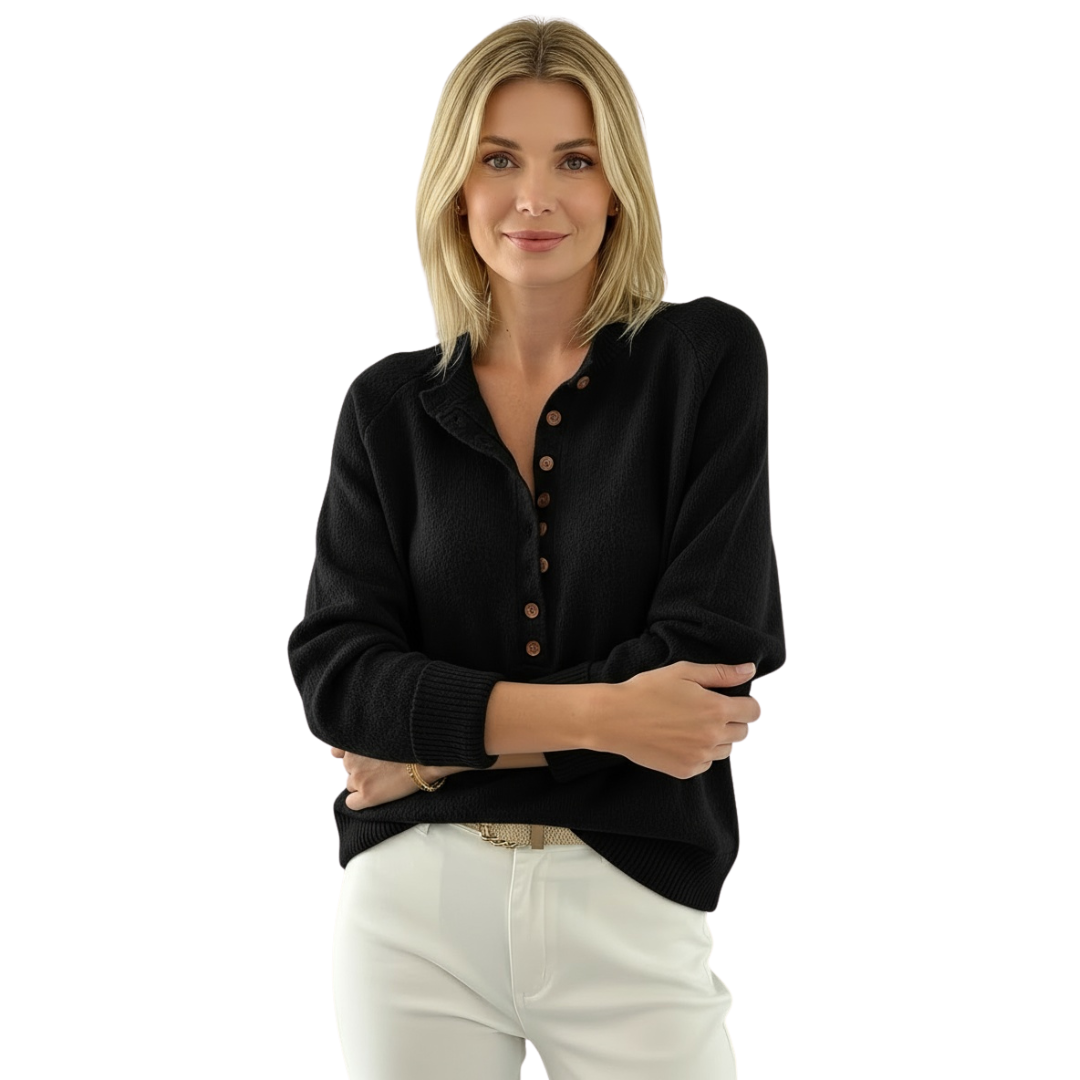 Lydia™ | Cozy Button-Up Knit Pullover