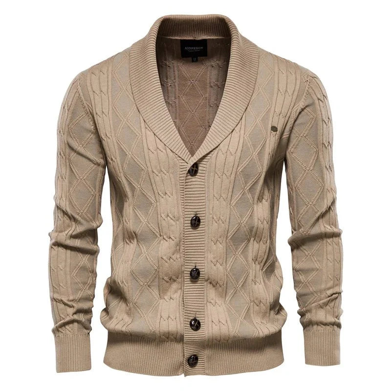 William | Men's cardigan with button placket