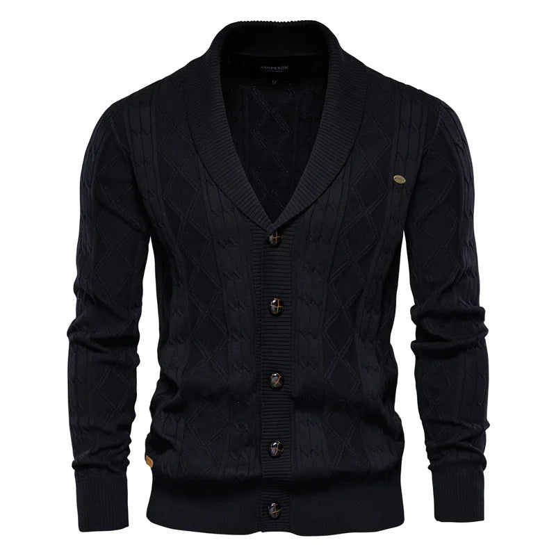 William | Men's cardigan with button placket