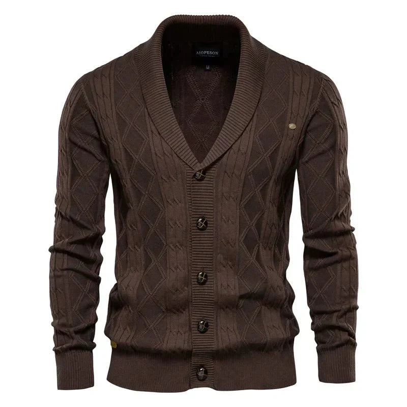 William | Men's cardigan with button placket