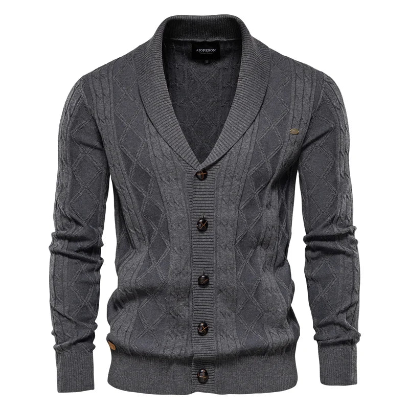 William | Men's cardigan with button placket
