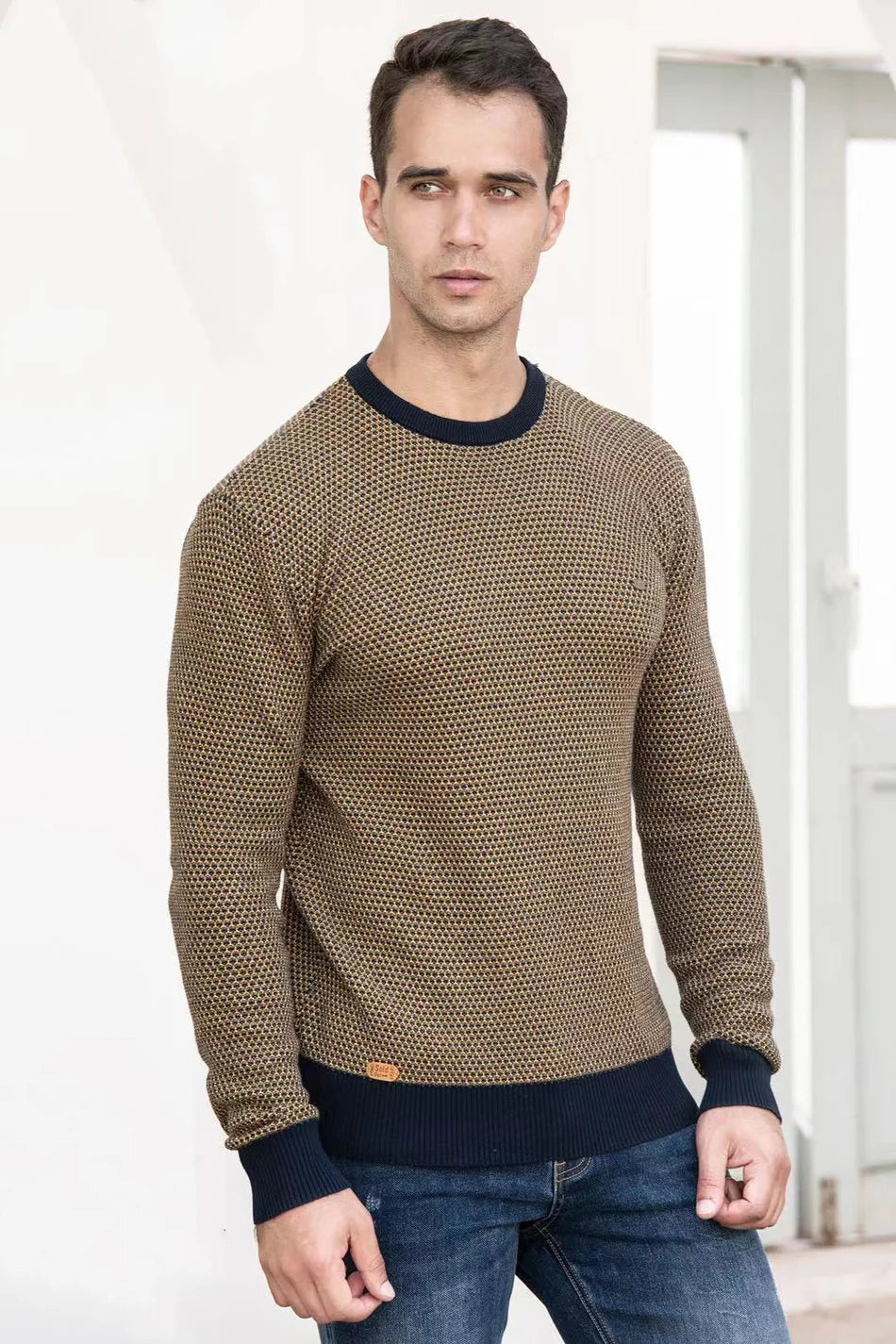 Jonathan | Men's pullover with diamond pattern