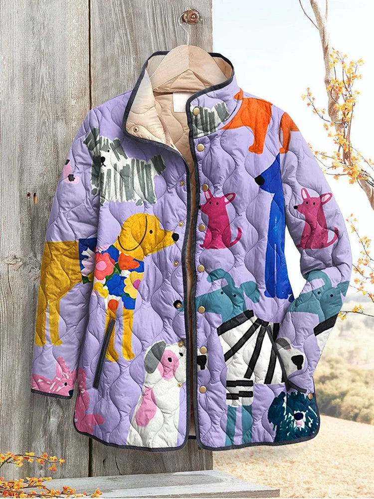 Allison | Women's Casual Jacket with Dog Print