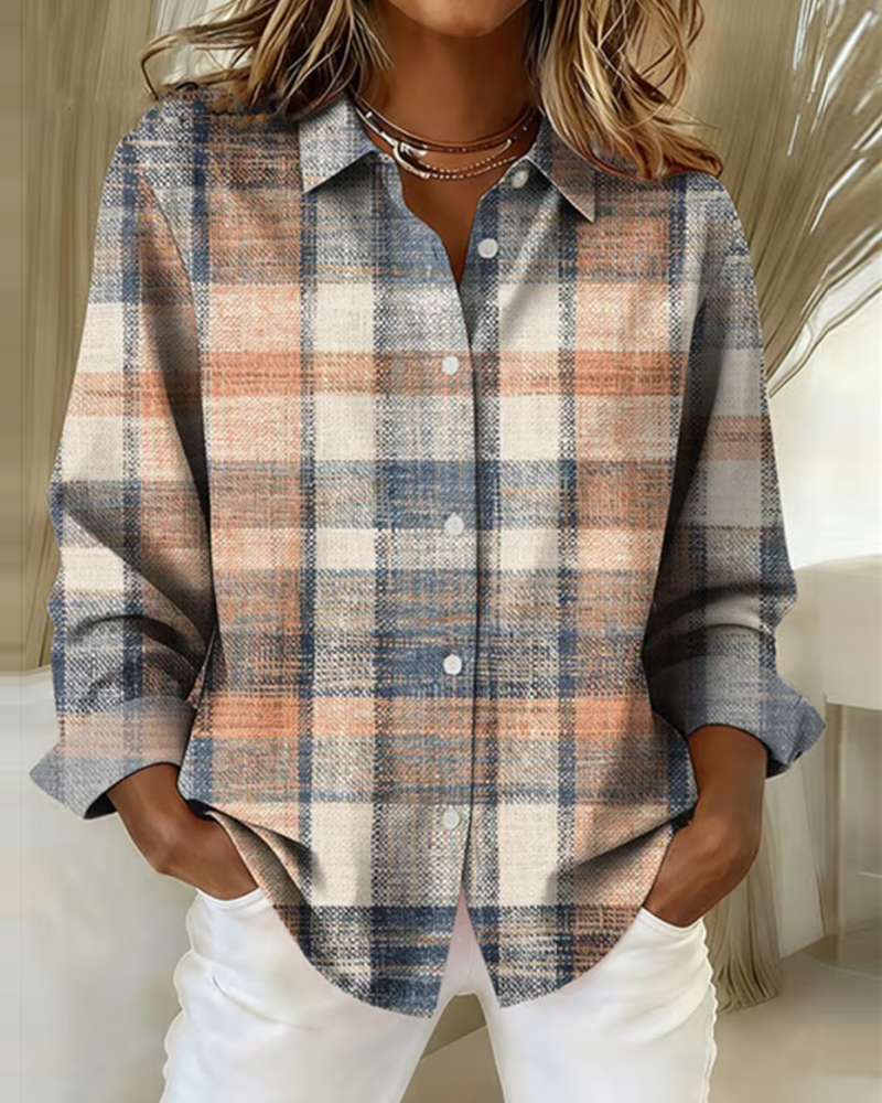 Lydia | Vintage-style shirt with check pattern