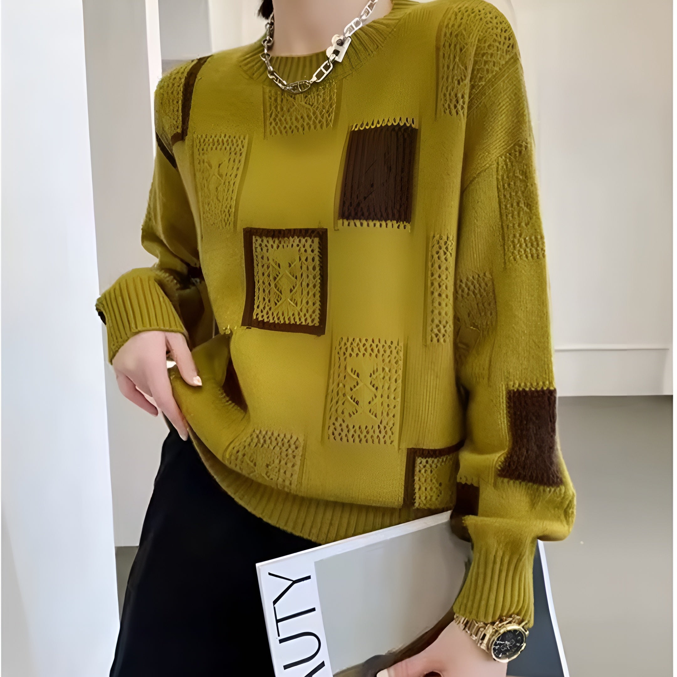 Lydia™ | Women's Geometric Knitted Sweater