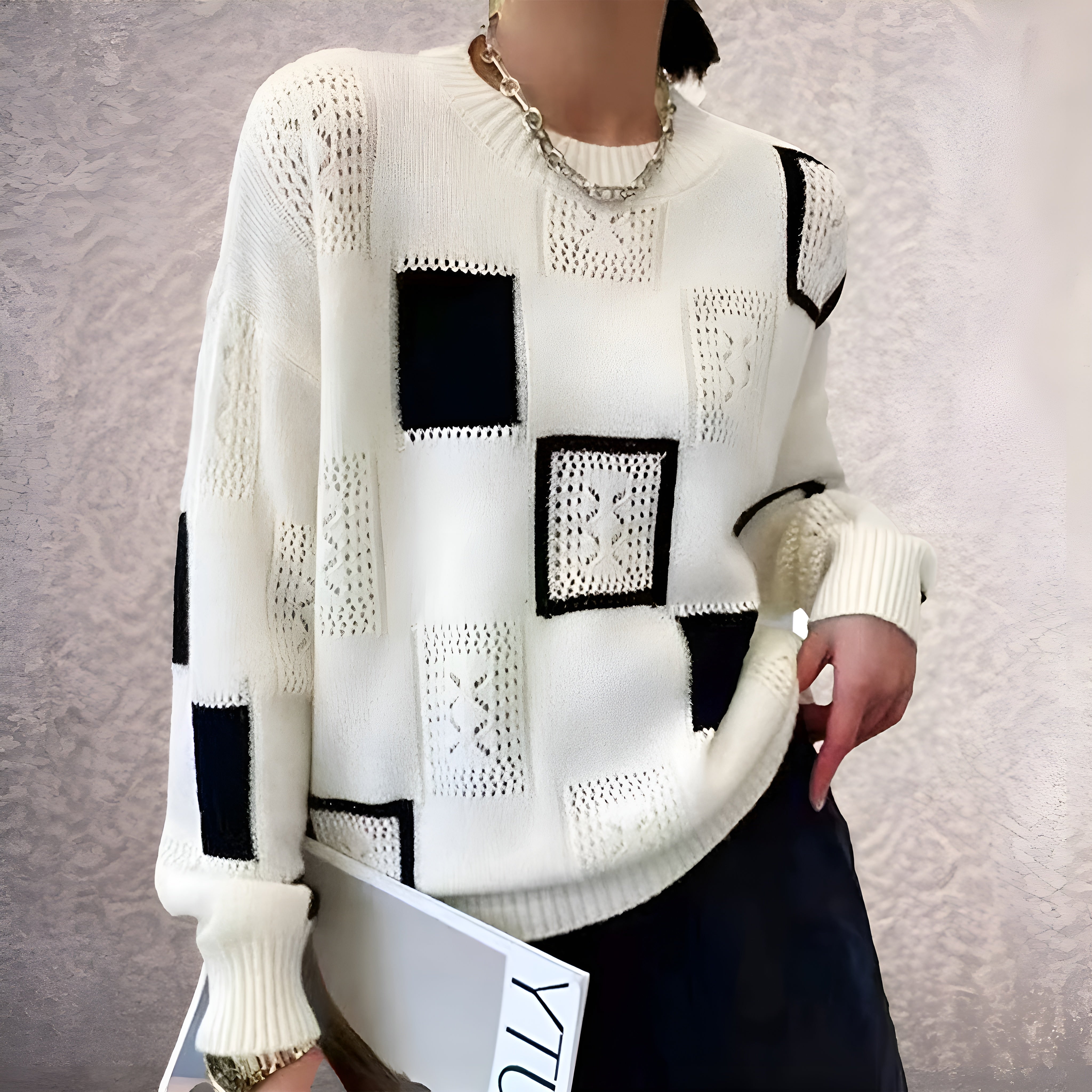 Lydia™ | Women's Geometric Knitted Sweater
