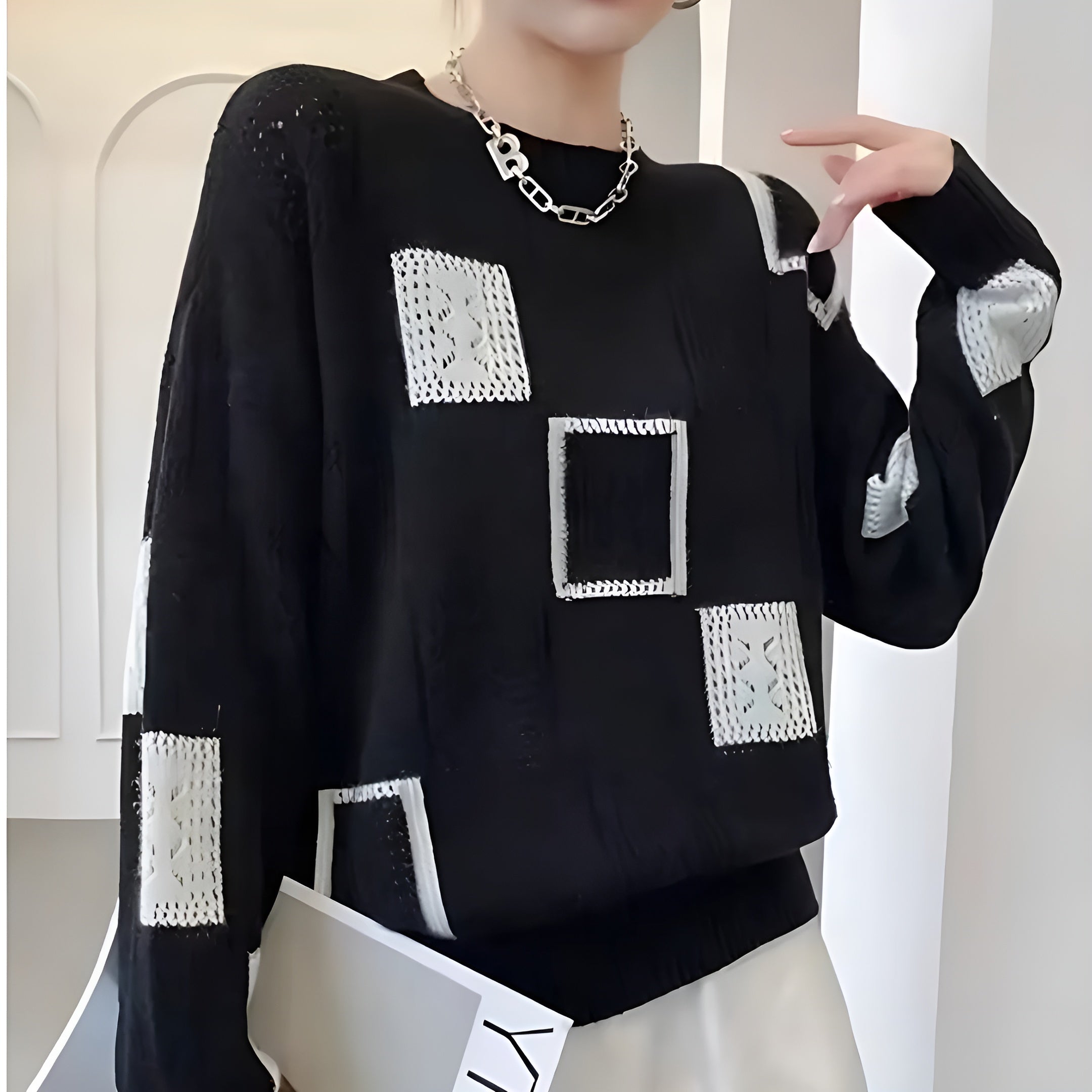 Lydia™ | Women's Geometric Knitted Sweater