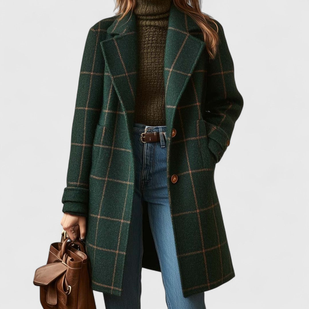 Hazel™ | Vintage Style Checkered Coat